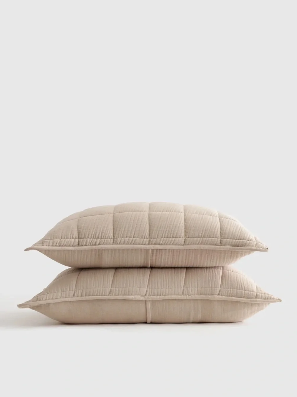 Quince Organic Cotton Gauze Box Quilt Sham Set Dune